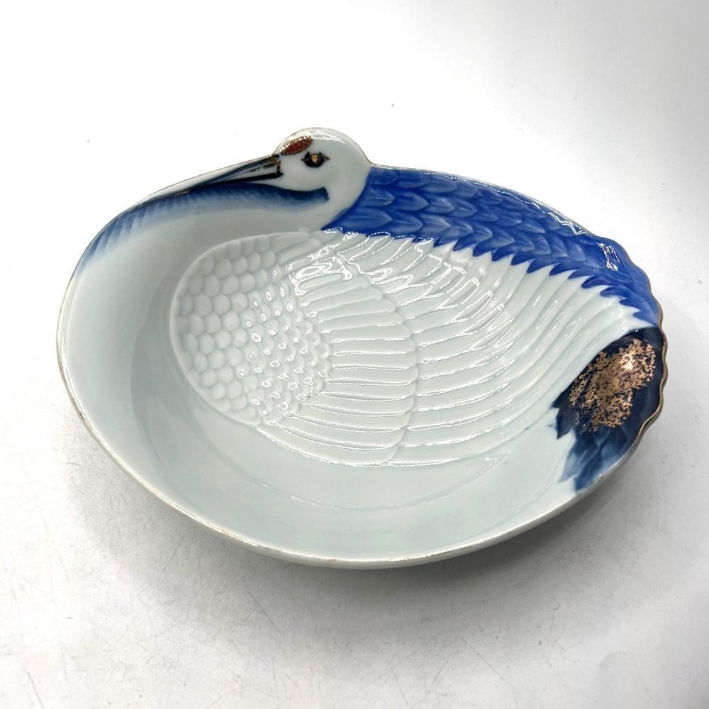 Swan porcelain Dish Bowl Plate vintage retro bird graceful